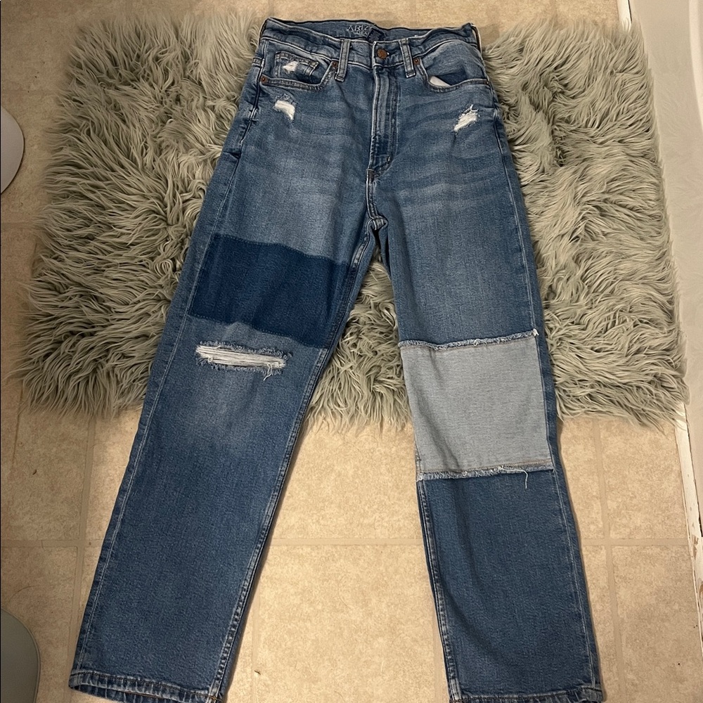 Arizona Jean Company women Patchwork Blue Distressed Jeans